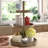 D19x30" Weathered Brown Three-Tiered Round Serving Tray