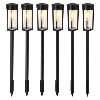 Satin Black Solar Powered Integrated LED Pathway Light Kit