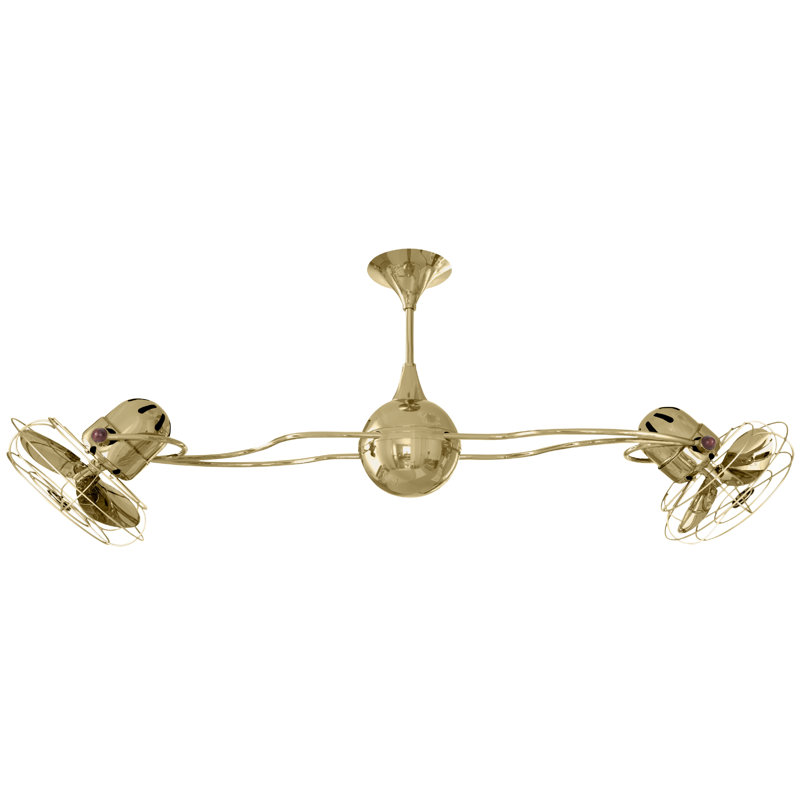 Italo Ventania Downrod Ceiling Fan, Polished Brass