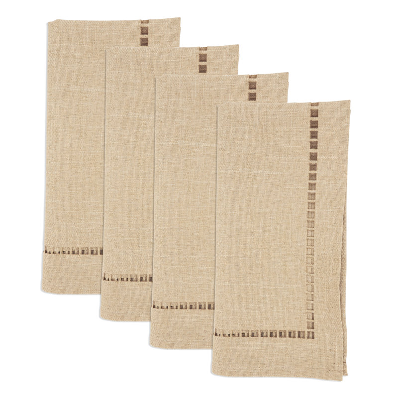 Laser-Cut Hemstitch Napkin (Set of 4), Beige