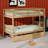 Rubber Wood Bunkbed With Trundle And Ladder,Convertible Into Two Beds-1911151982