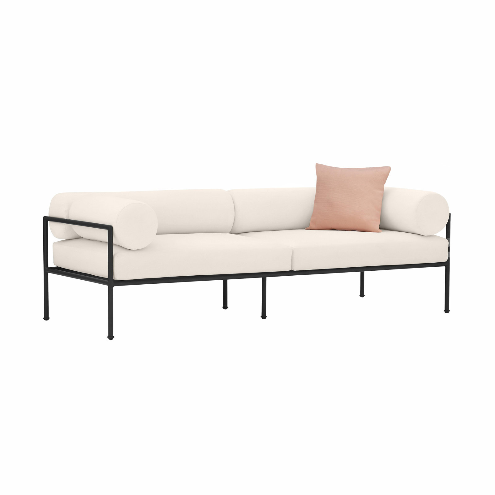 84'' Wide Rectangle Aluminum Patio Sofa with Cushions