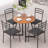 Modern Round Dining Table Set For 4 Dining Room Chair With Metal Legs-1373634411-1373634452