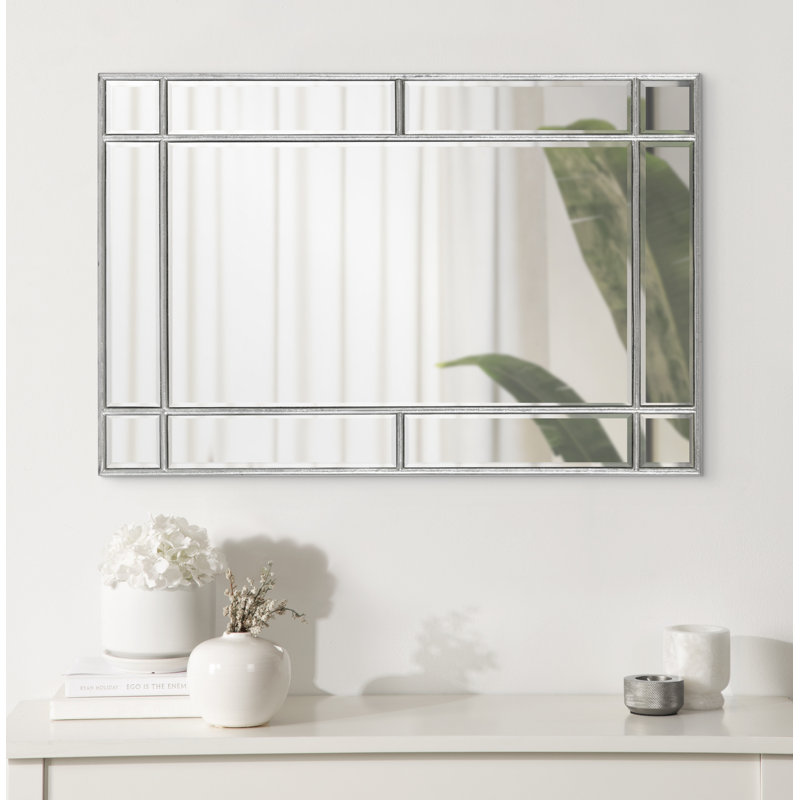 Miroir décoratif biseauté Adinel, H 30 po x l 20 po, Argent