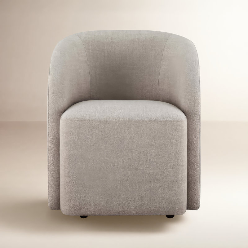 Frankie Caster Dining Chair, Effie Flax Performance Linen