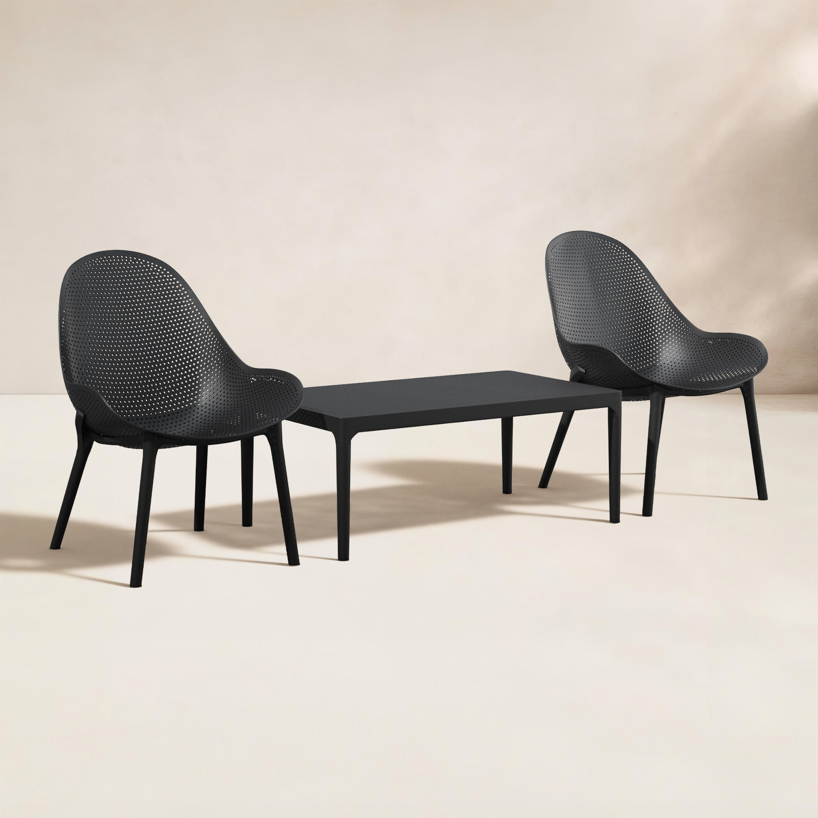 Farrah 2 - Person Patio Conversation Set, Black