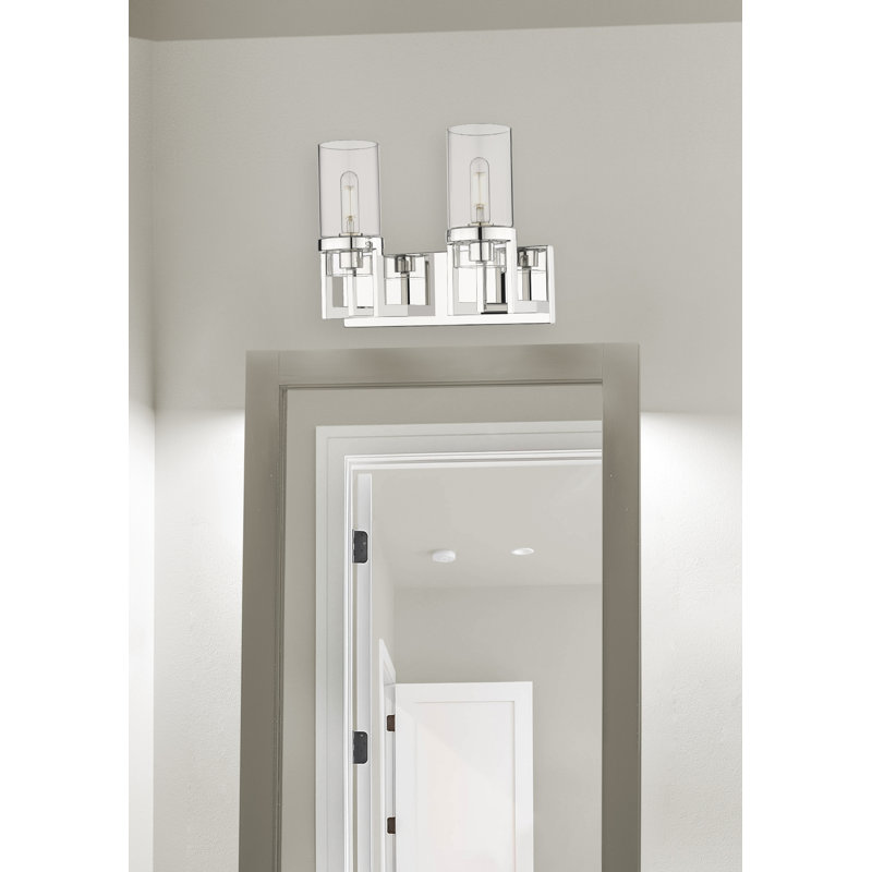 Éclairage pour meuble-lavabo mural 8 po Utopia, Blanc, Nickel poli