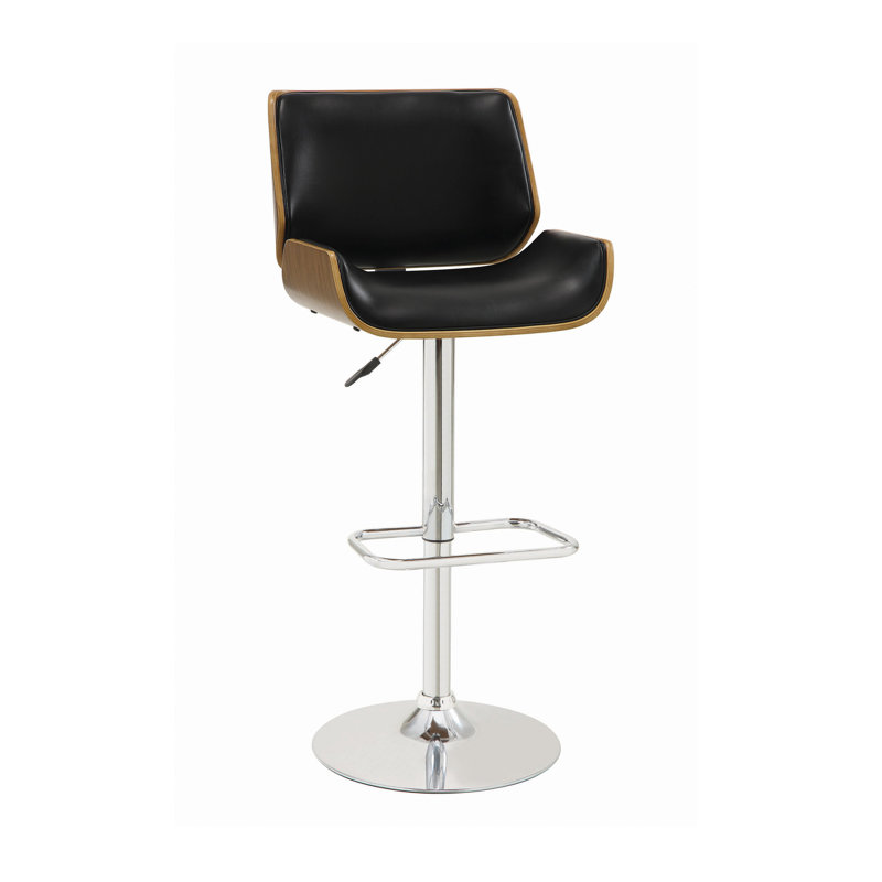 Thoreau Upholstered Adjustable Height Counter Stool, Black