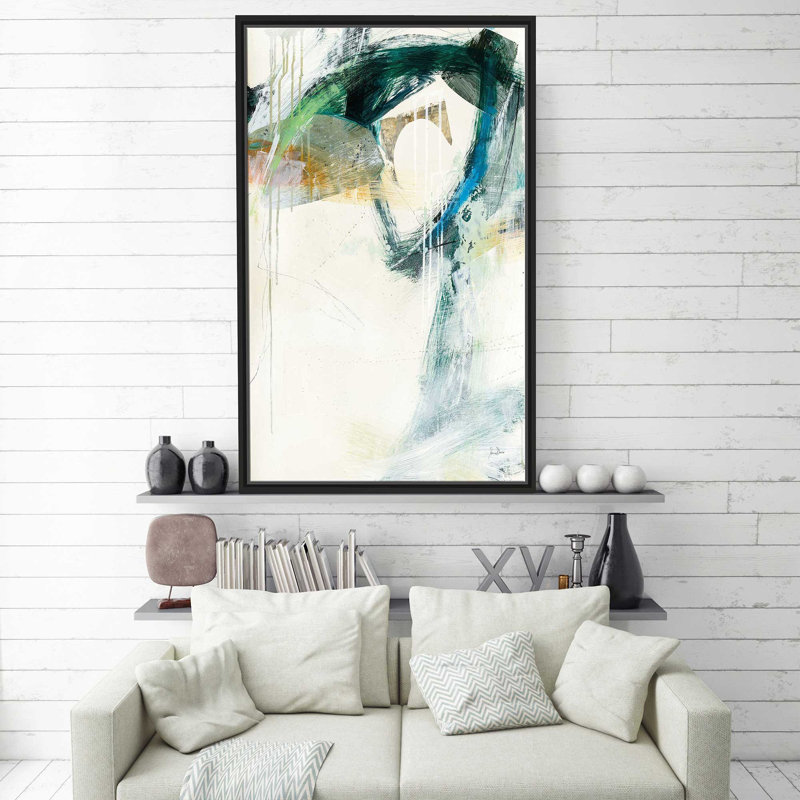 Turbulence III - Peinture, Cadre flottant noir, H 63,5 po x l 39,5 po x P 2 po