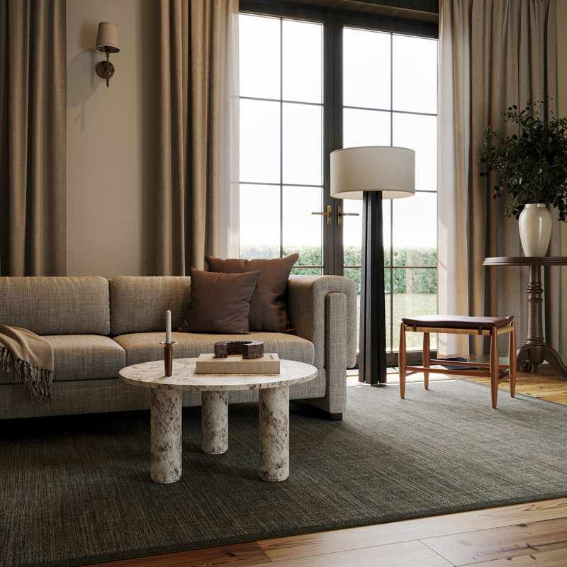 Nate Berkus Palmer Modern Solid Washable Area Rug, Rectangle 6' x 9'