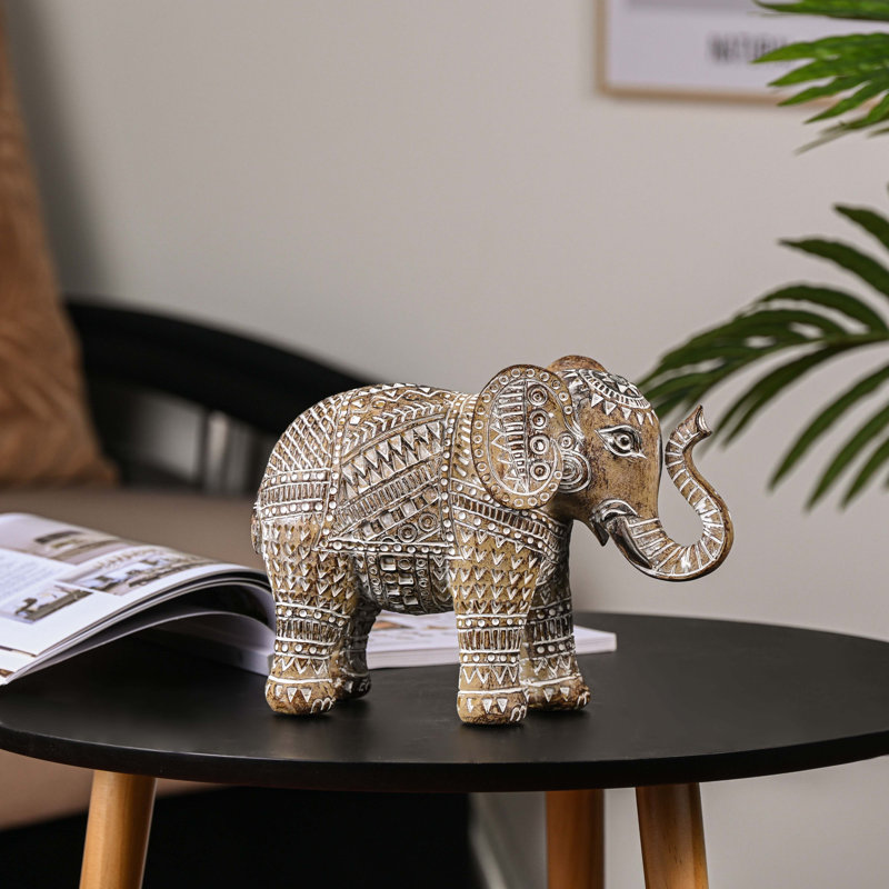 4.3 Inch Resin Boho Elephant Statue