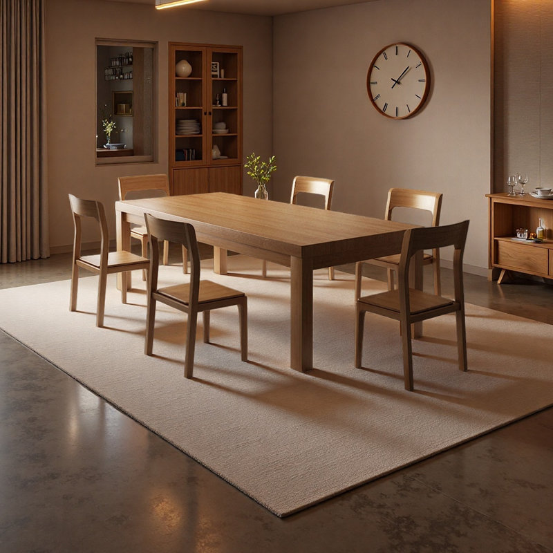 Table de salle à manger élégante et unique, 7 pièces : table, 6 chaises, H 29,52 po x l 70,86 po x P 33,46 po