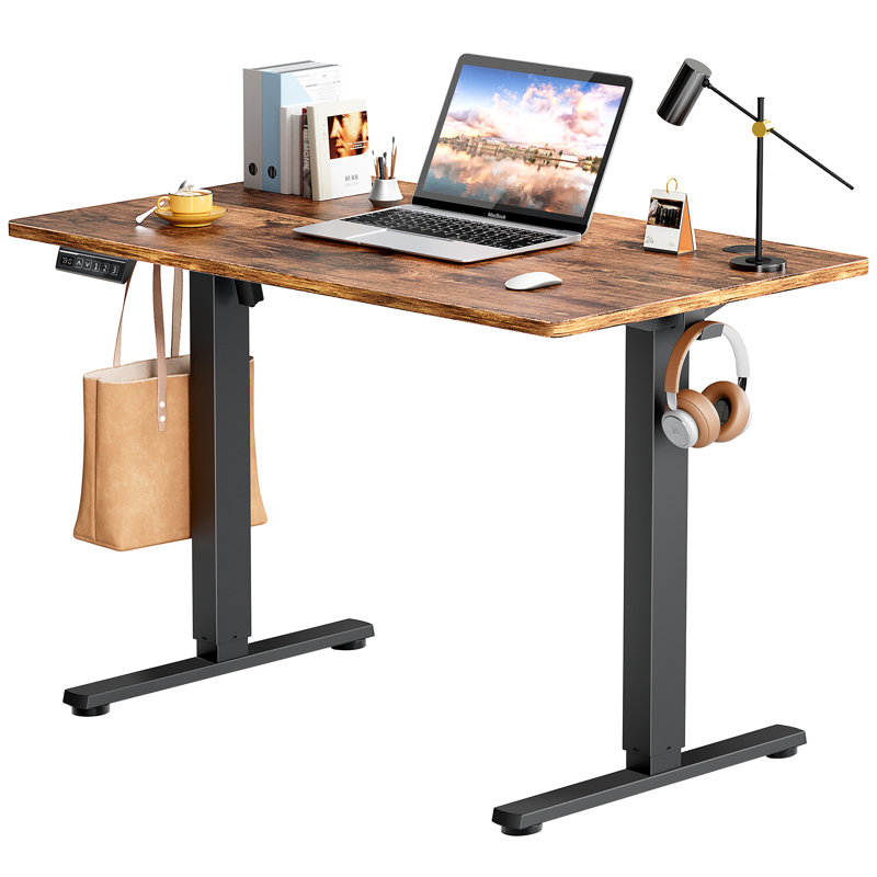 Bureau debout à hauteur ajustable, H 48 po x l 47,24 po x P 23,62 po, Brun rustique / noir