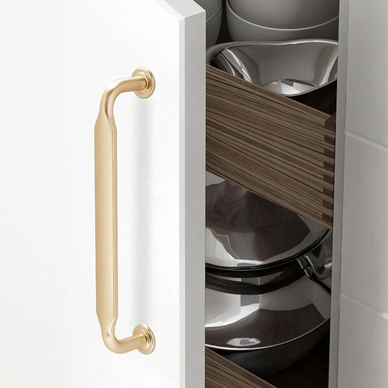 Paquet de 20 poignées d'armoire en bronze champagne avec trou central de 5 po et poignées d'armoire en alliage de zinc