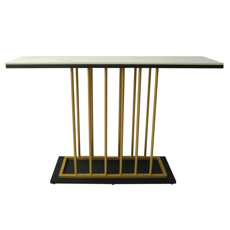 Aieshia 30cm Stone Top Console Table, White