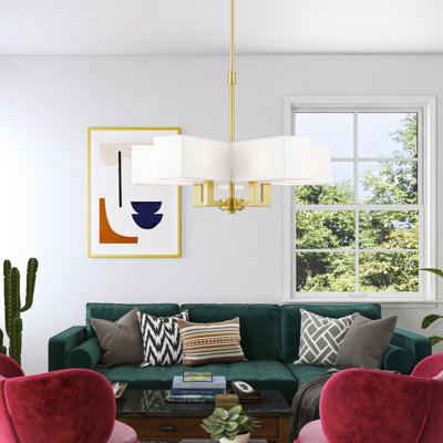 Lustre géométrique 5 lumières à abat-jour Aickel