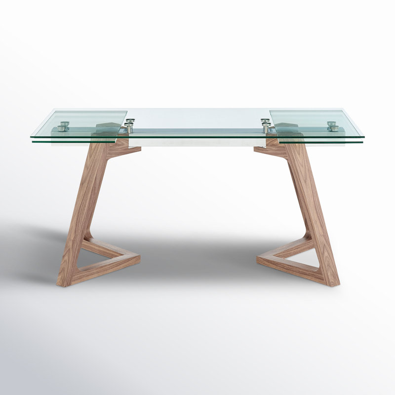 Breck Extendable Glass Top Dining Table