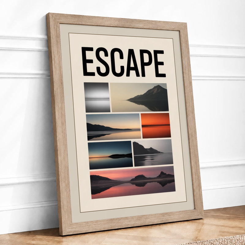 Escape: Minimal Landscapes Minimalist - Print, A1 - 84.1 x 59.4 cm, Oak