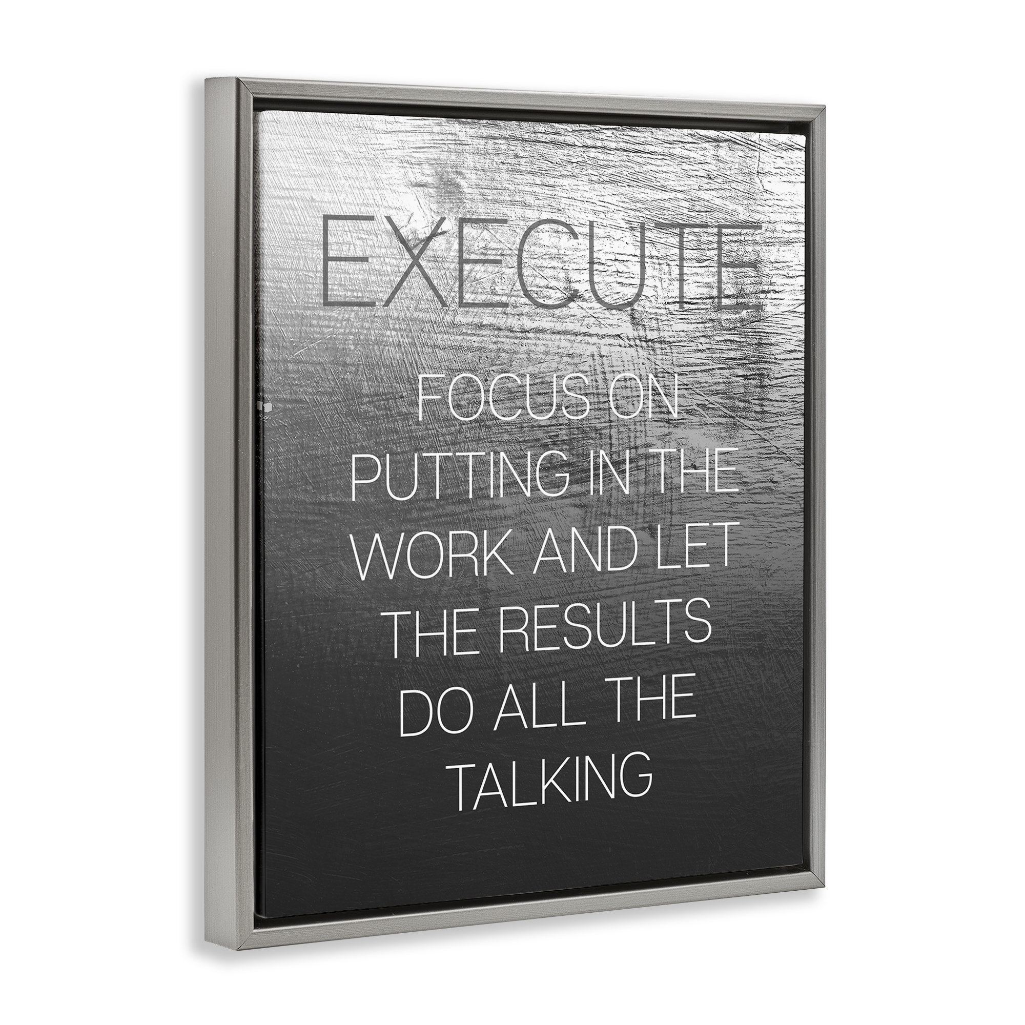 Trinx Execute Motivational Definition Framed Floater Canvas Wall Art by ...