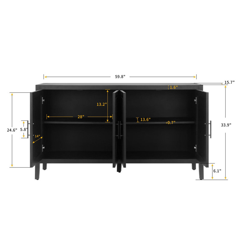 Armoire d'appoint Modern Farmhouse, Noir antique