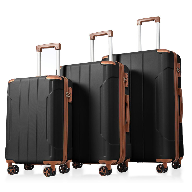 Ensemble de 3 valises extensibles à coque rigide en ABS avec double pivot, ensemble de bagages avec serrure TSA (20/24/28 pouces)