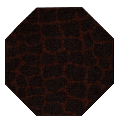 Tapis brun / rouge à imprimé animal