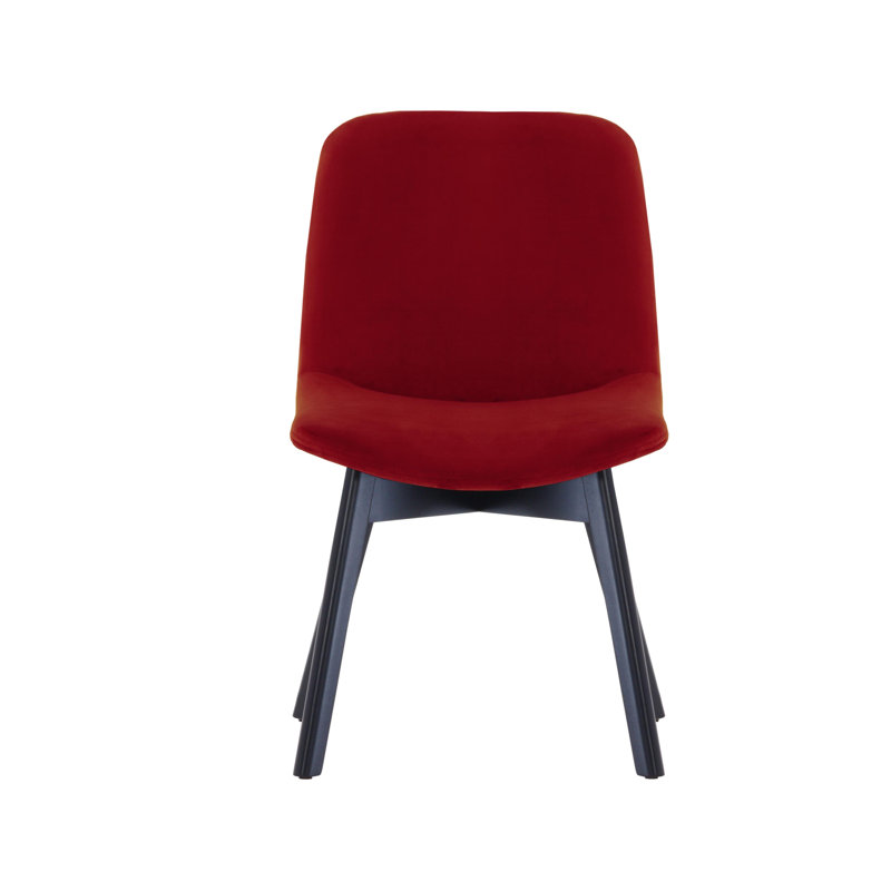 Jada 137.2cm H Velvet Upholstered Side Chair, Red