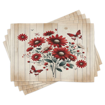 Ensemble de 4 napperons rustiques Ambesonne