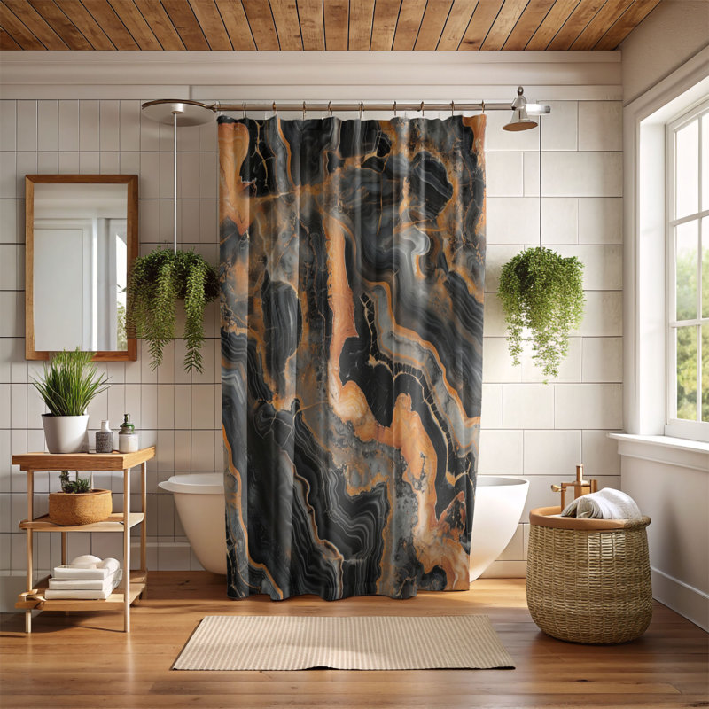 Rideau de douche Smoky Amber, H 74 po x l 71 po