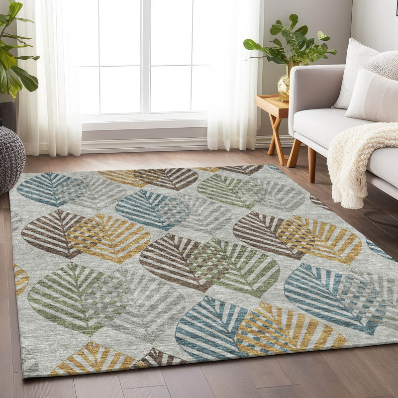 Premium Machine Washable Prisco Gray Rug, Rectangle 8' x 10'