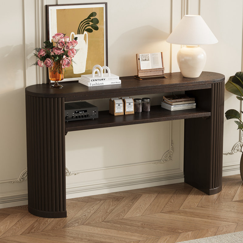 Seifert with Fluted Legs and Open Shelf, Espresso
