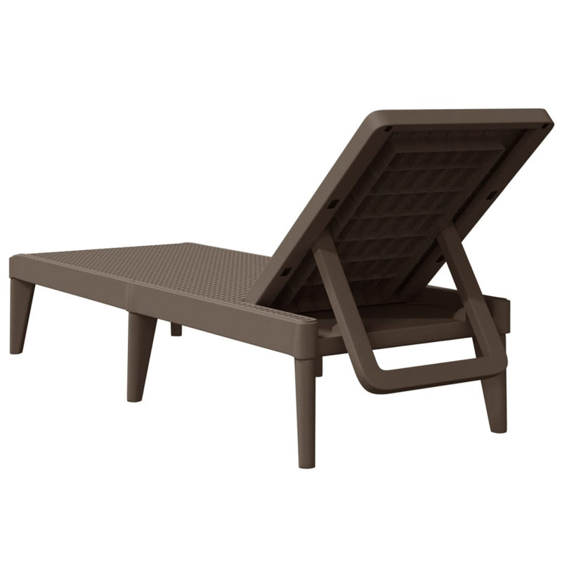 Mickleson Sun Lounger 186x60x29 cm PP, Brown 