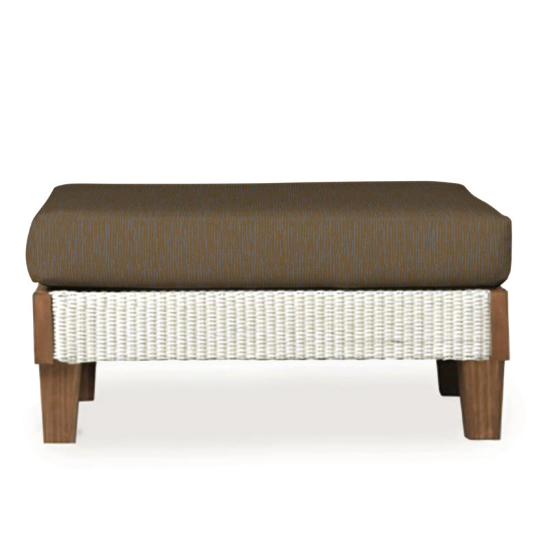 Catalina Outdoor Ottoman, Consider Indigo, Antique White