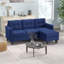 Canapé modulaire 3 places, canapé modulaire avec repose-pieds, bleu foncé
