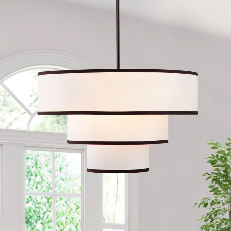 Aasim 5-Light Dimmable Tiered Drum Chandelier, Oil Rubbed Bronze