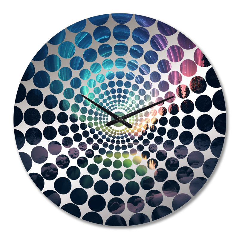 Horloge murale Ethereal Northern Lights Water Reflections - Northern Lights, Très grand