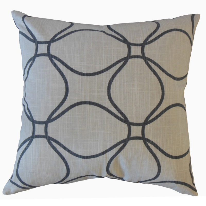 Coussin Lalage, 18 po x 18 po, Gris / Bleu clair, Coussin décoratif