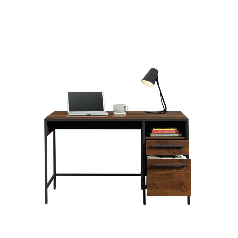 Sudduth Steel Computer Desk, Grand Walnut/Black