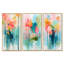 Colourful Abstract Forest – Blue Forest Framed 3 Piece Wall Decor-129072849-129072852