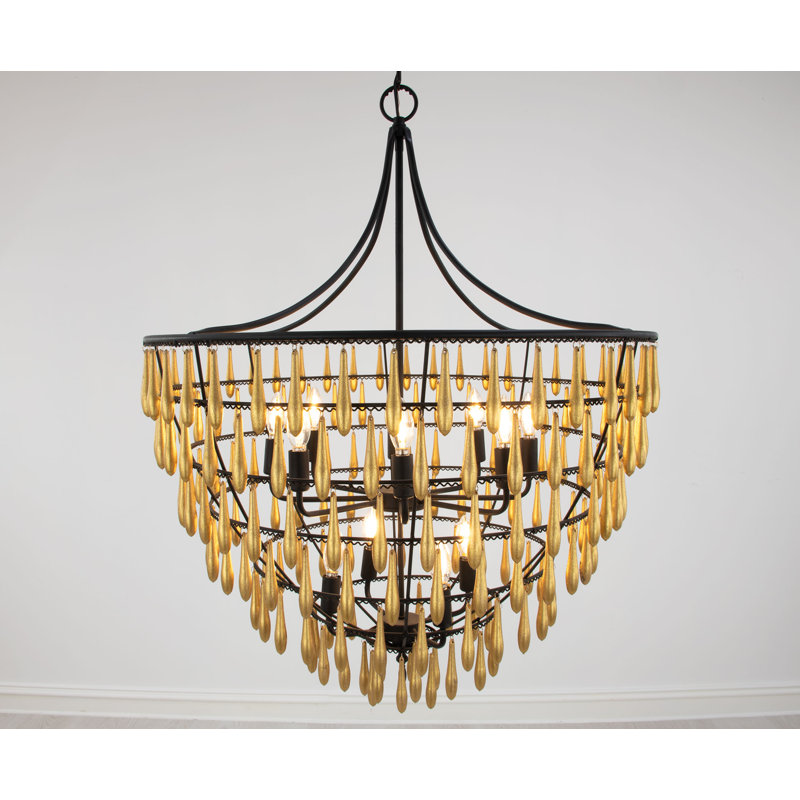 Ana Chandelier, Gold/Black