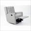 Fauteuils inclinables, fauteuil oscillant pivotant à mouvement manuel avec dossier capitonné | Tissu gris clair-351971260