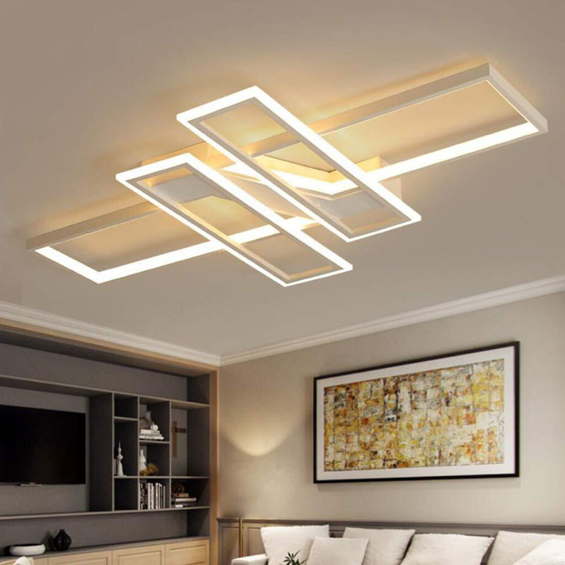 Acrylic Semi Flush Mount, White
