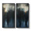 «Moody Deep Blue Abstract Misty Landscape», ensemble de 2 reproductions d'art murales encadrées sur toile 60 po x 20 po x 2 pièces, 60 po x 30 po x 2 pièces-1543868066-1543634901