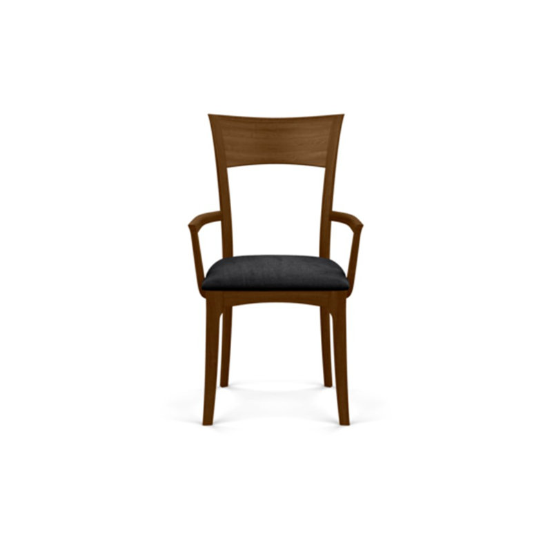 Ingrid 19.25'' H Upholstered Cherry Armchair, Natural Walnut, Microseude Onyx