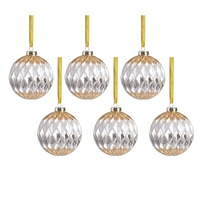 Ornements en forme de boule en verre astral arlequin - ensemble de 6