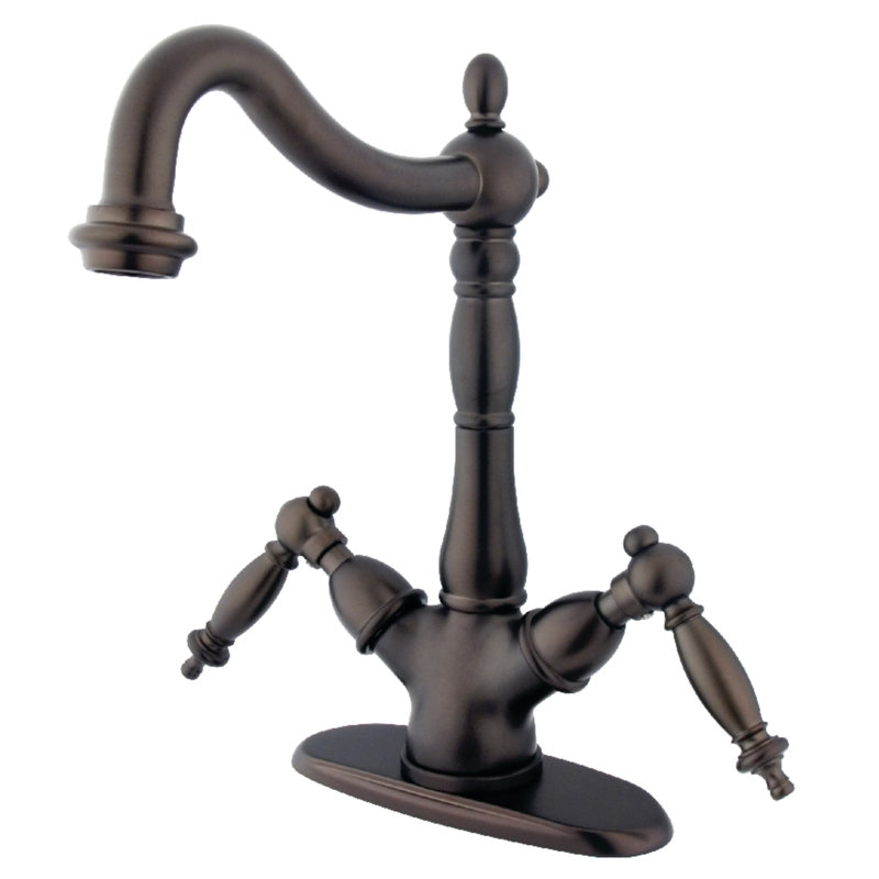 Kingston Brass Heritage Two-Handle 1-or-3 Hole Deck Mount Vessel Faucet, Oil Rubbed Bronze