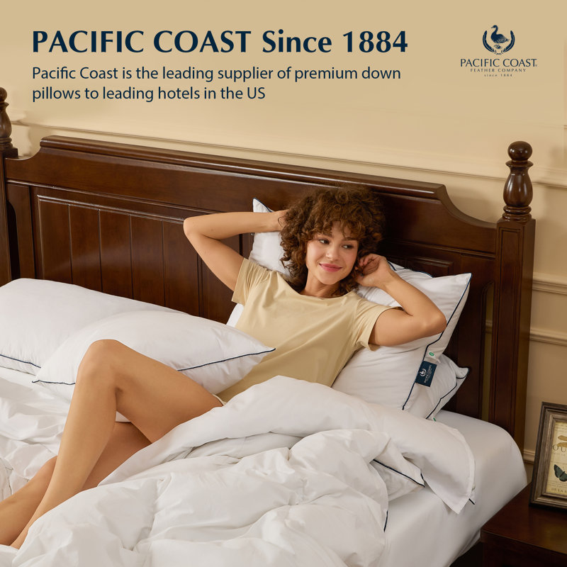 Pacific Coast Bed Pillow, Hotel Collection Goose Feather Down Pillow,King 2 Pack, 2, King