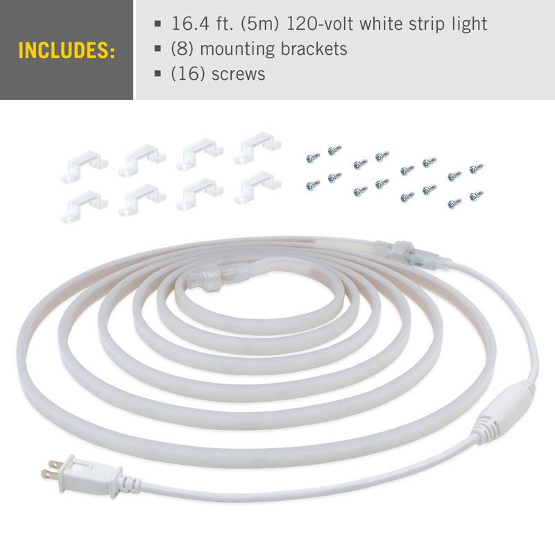 16.4 ft Warm White Outdoor LED Strip Light Kit