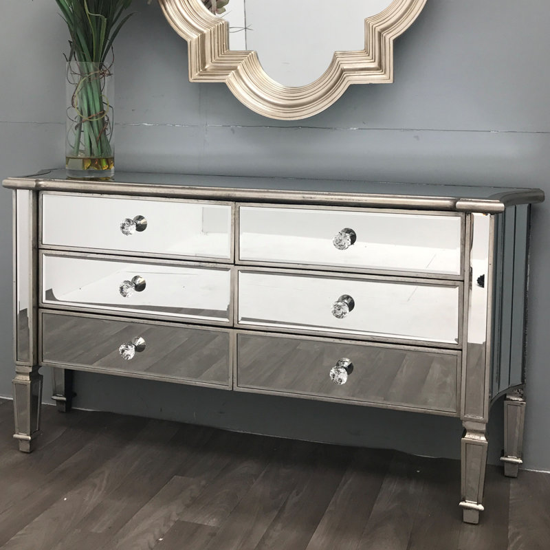 Sandy Solid Wood 140cm W 6 - Drawer Chest of Drawers