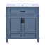 Meuble-lavabo de 30 po avec lavabo en céramique, armoire de rangement en bois massif avec portes à fermeture douce, meuble-lavabo